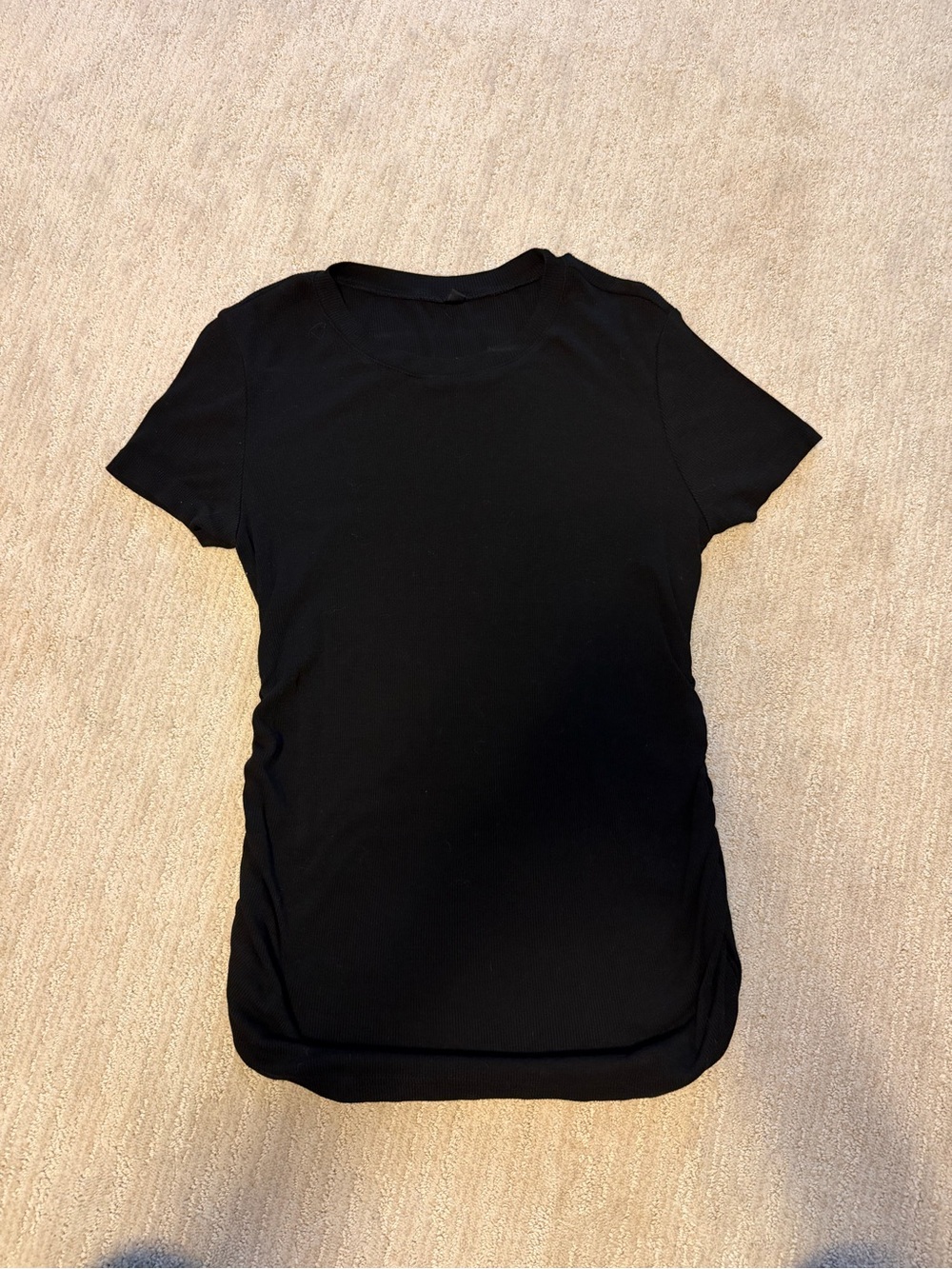 Maternity Classic Women's Crew Neck Black Tee Stretchy